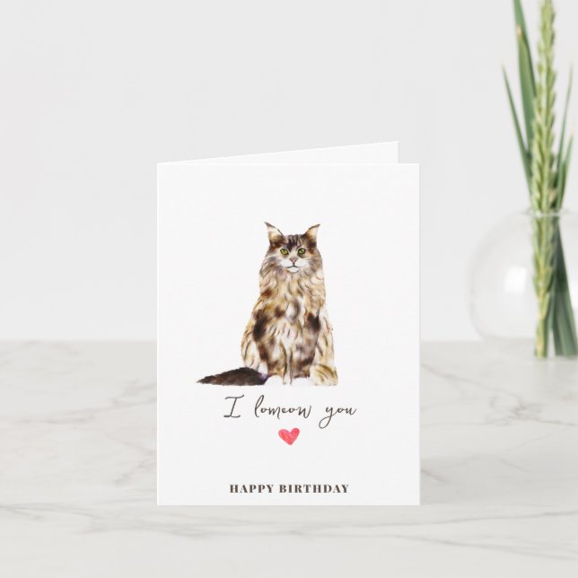 Maine Coon Cat Mum Dad Pets Birthday Card (Front)