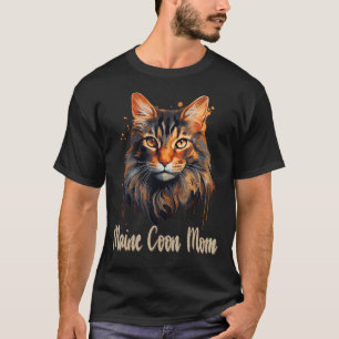Maine Coon Cat Mum Mother Pets Family T-Shirt