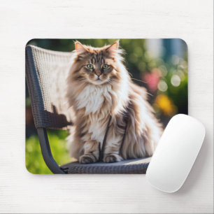 Maine Coon Cat On Chair Mouse Mat