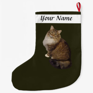 Maine Coon Cat Portrait Large Christmas Stocking