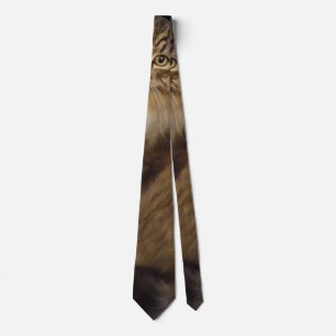 Maine Coon Cat Portrait Tie