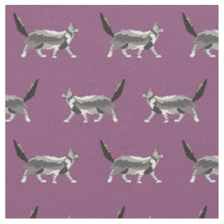 maine coon cat purple fabric