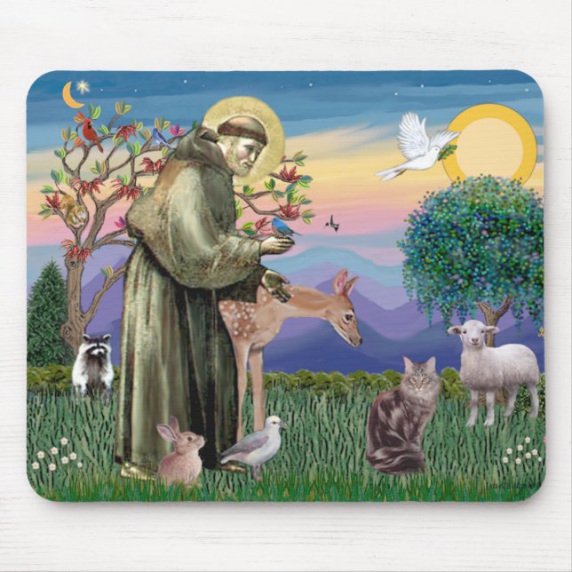 Maine Coon Cat  - St Francis Mouse Mat (Front)