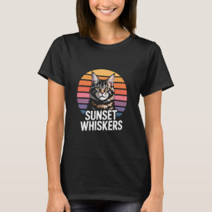 Maine Coon Cat Sunset Whiskers 1 T-Shirt