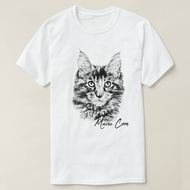Maine Coon Cat T-Shirt (Design Front)