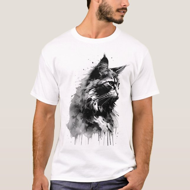 Maine Coon Cat T-Shirt (Front)
