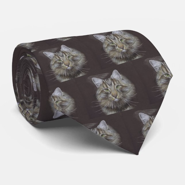 Maine Coon Cat Tie (Rolled)
