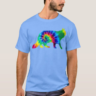 Maine Coon Cat Tie Dye Vintage Hippie Cat Lover T-Shirt