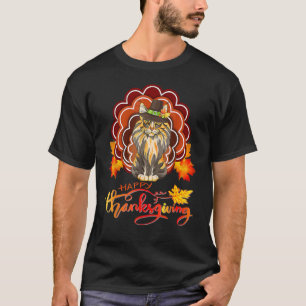 Maine Coon Cat Turkey Happy Thanksgiving 1 T-Shirt