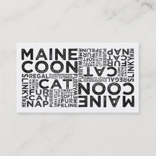 Maine Coon Cat Typography Business Card