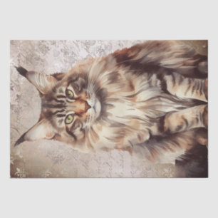 Maine Coon Cat Watercolor Tissue Paper