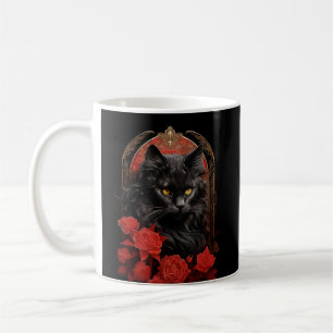 Maine Coon cat with flowers Coffee Mug