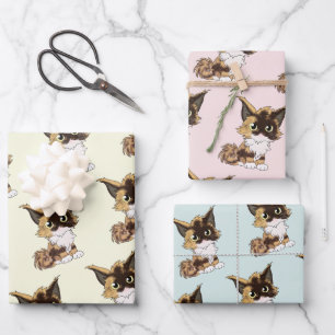 Maine coon cat wrapping paper sheet