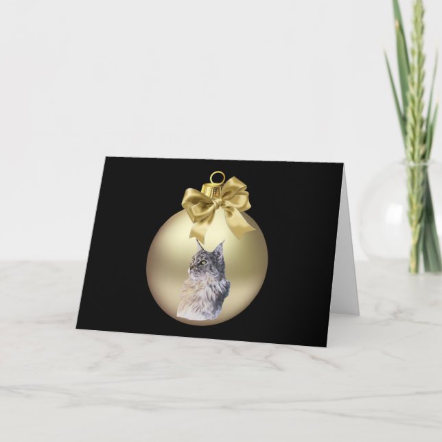 Maine Coon Cate Holiday Card (Front)