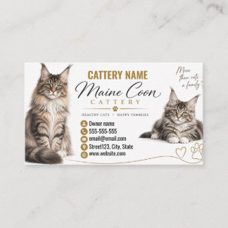 Maine Coon Cattery Cat Breeder Business Card