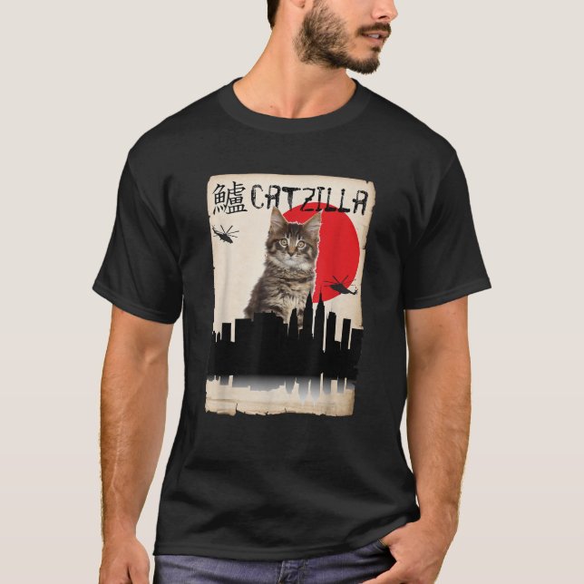 Maine Coon Catzilla  T-Shirt (Front)