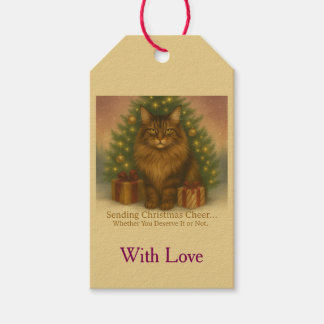 Maine Coon Christmas Gift Tag | Funny Cat Holiday