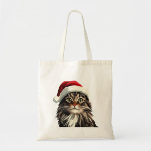 Maine coon, CHRISTMAS, kitty cat, kitty presents Tote Bag