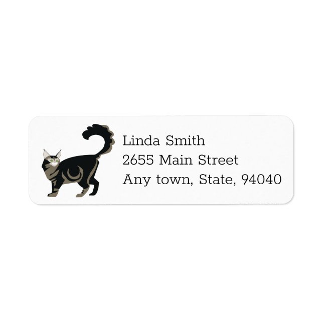 Maine Coon Customisable Return Address Label (Front)