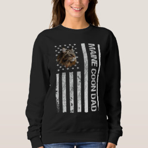 Maine Coon Dad American USA Flag Funny Maine Coon Sweatshirt