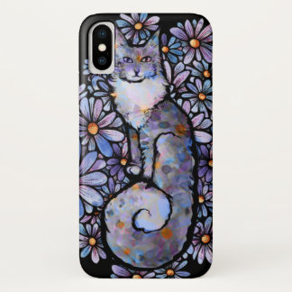 Maine Coon Dilute Calico Cat Purple iPhone X Case