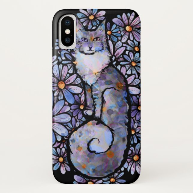 Maine Coon Dilute Calico Cat Purple                Case-Mate iPhone Case (Back)