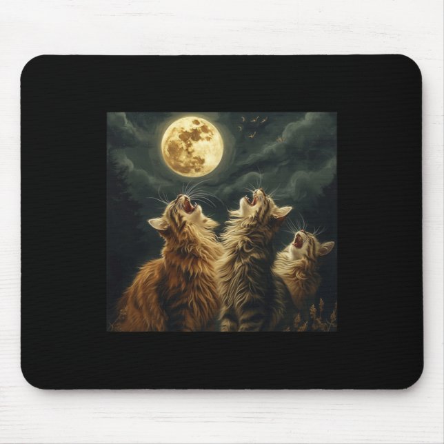 Maine Coon Howl At Moon Cat Lover  Mouse Mat (Front)