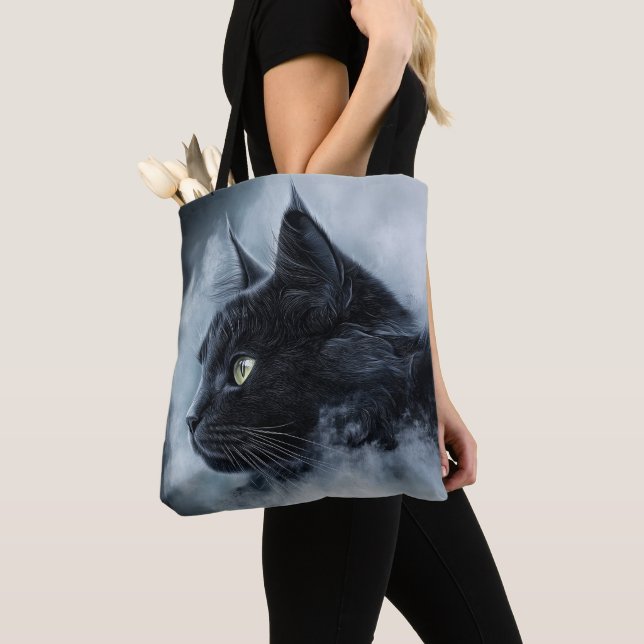 Maine coon in Fog Tote Bag (Close Up)