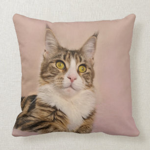 Maine Coon kitten portrait Cushion