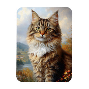 Maine Coon Kitten Portrait Flexible Magnet