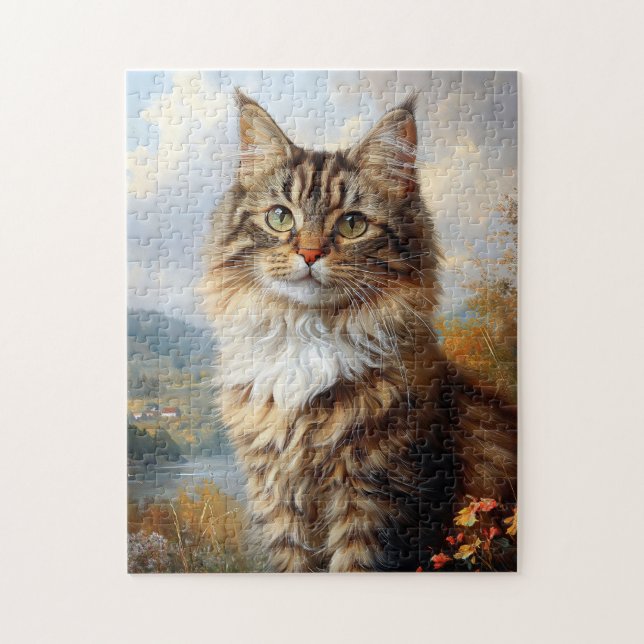 Maine Coon Kitten Portrait Jigsaw Puzzle (Vertical)