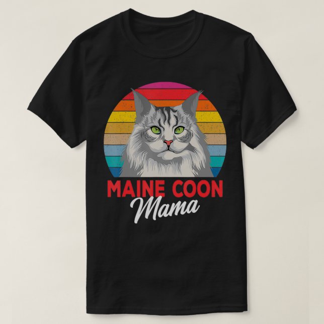 Maine Coon Mama Funny Cat Owner Lovers Gift  T-Shirt (Design Front)