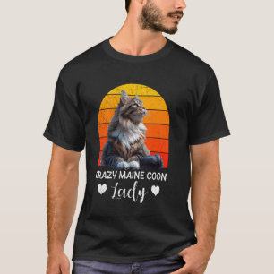 Maine Coon Owner CRAZY MAINE COON LADY Cat Mummy T-Shirt
