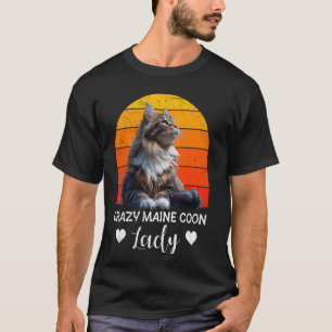 Maine Coon Owner CRAZY MAINE COON LADY Cat Mummy T-Shirt