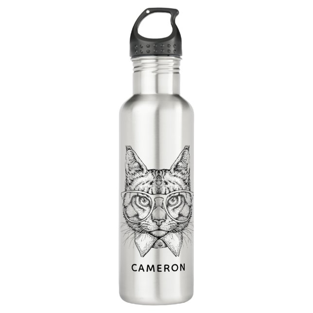 Maine Coon Portrait | Add Your Name 710 Ml Water Bottle (Front)