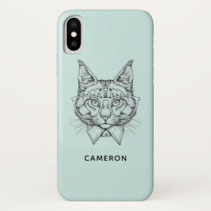 Maine Coon Portrait   Add Your Name iPhone X Case
