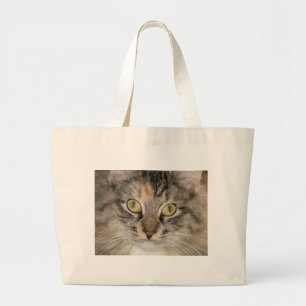 Maine Coon Tabby Cat Large Tote Bag