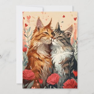 Maine Coon Valentine's Day  Holiday Card