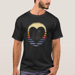 Maine Coon Vintage Heart Funny Maine Coon Cat Love T-Shirt