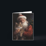 Maine Coon With Santa Claus Festive Christmas  Card<br><div class="desc">Embrace the holiday spirit with our charming Santa and Cat Christmas design. It's the perfect addition to your festive collection!</div>