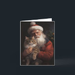 Maine Coon With Santa Claus Festive Christmas  Card<br><div class="desc">Embrace the holiday spirit with our charming Santa and Cat Christmas design. It's the perfect addition to your festive collection!</div>