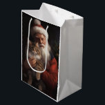Maine Coon With Santa Claus Festive Christmas  Medium Gift Bag<br><div class="desc">Embrace the holiday spirit with our charming Santa and Cat Christmas design. It's the perfect addition to your festive collection!</div>