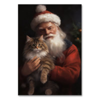 Maine Coon With Santa Claus Festive Christmas 