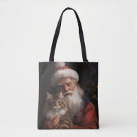 Maine Coon With Santa Claus Festive Christmas