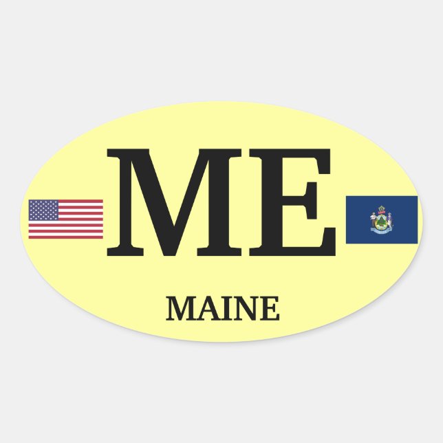 Maine* Europea-style Oval Sticker (Front)