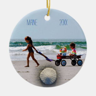 Maine Family Photo Ceramic Tree Decoration