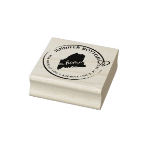 Maine Family return address business Rubber Stamp