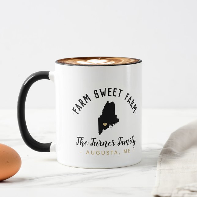 Maine Farm Sweet Farm Family Monogram Mug (Creator Uploaded)