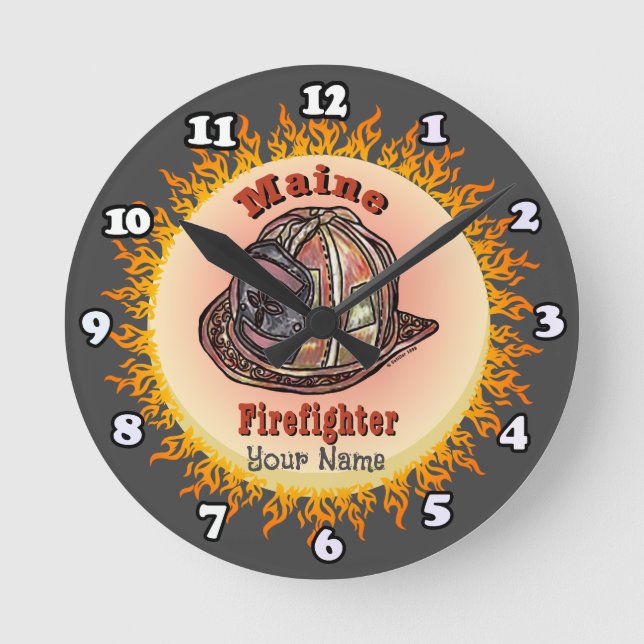 Maine Firefighter  clock (Front)
