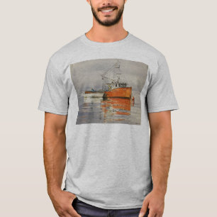 Maine fishing boat nautical ocean orange T-Shirt